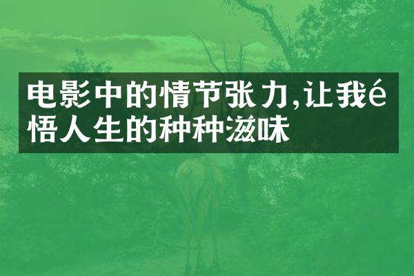 电影中的情节张力,让我领悟人生的种种滋味
