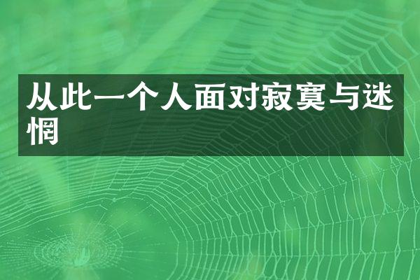 从此一个人面对寂寞与迷惘