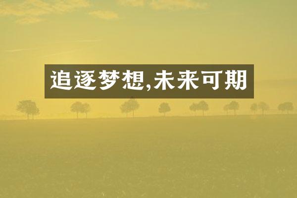 追逐梦想,未来可期