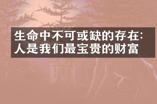 生命中不可或缺的存在:家人是我们最宝贵的财富