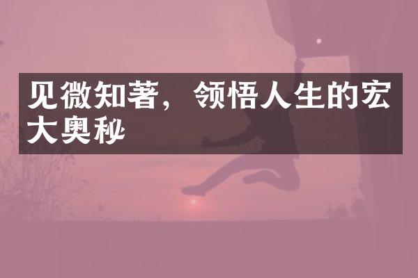 见微知著，领悟人生的宏大奥秘