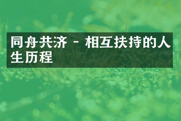 同舟共济 - 相互扶持的人生