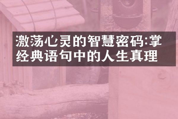 激荡心灵的智慧密码:掌握经典语句中的人生真理