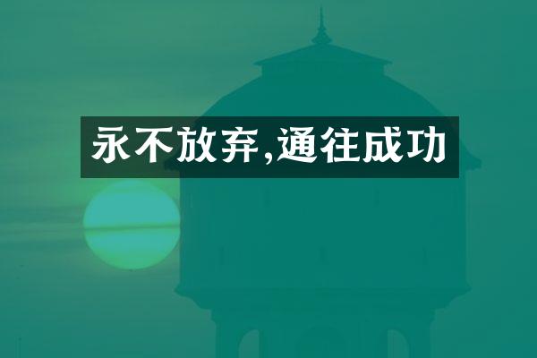 永不放弃,通往成功