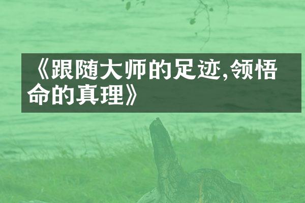 《跟随大师的足迹,领悟生命的真理》