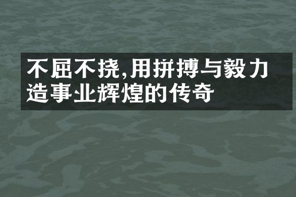 不屈不挠,用拼搏与毅力创造事业辉煌的传奇