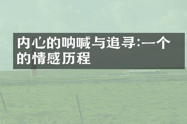 内心的呐喊与追寻:一个人的情感