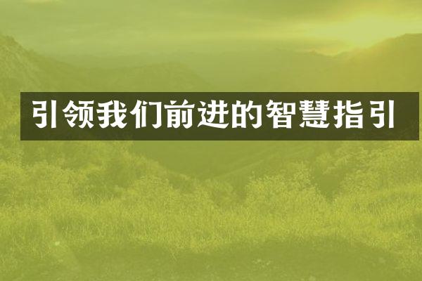 引领我们前进的智慧指引