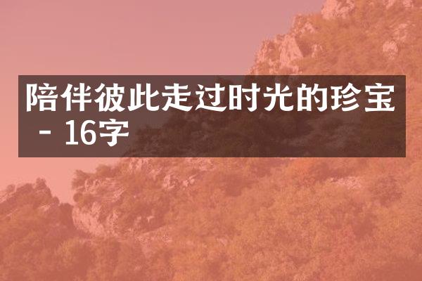 陪伴彼此走过时光的珍宝 - 16字