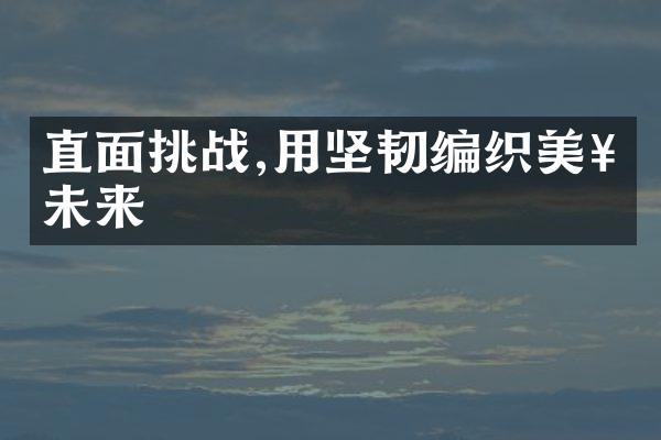 直面挑战,用坚韧编织美好未来