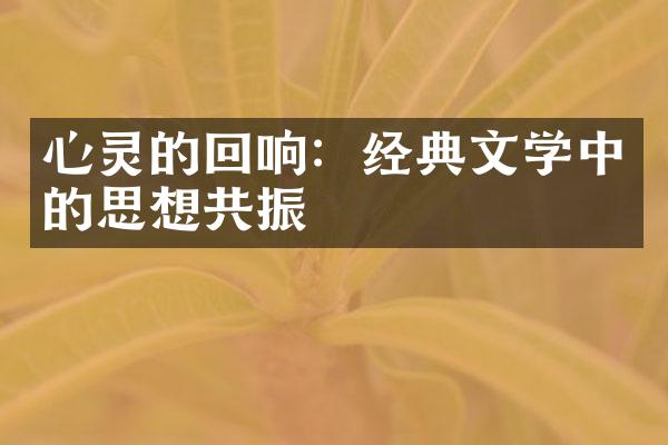 心灵的回响：经典文学中的思想共振