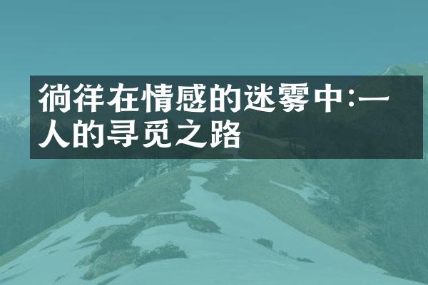 徜徉在情感的迷雾中:一个人的寻觅之路