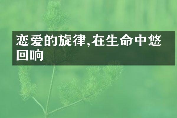 恋爱的旋律,在生命中悠扬回响