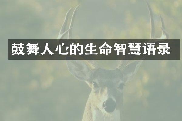 鼓舞人心的生命智慧语录