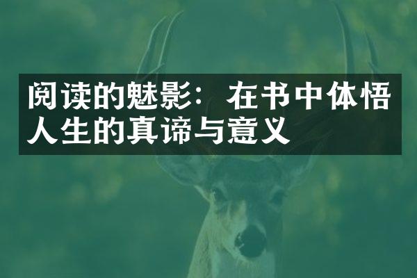 阅读的魅影：在书中体悟人生的真谛与意义