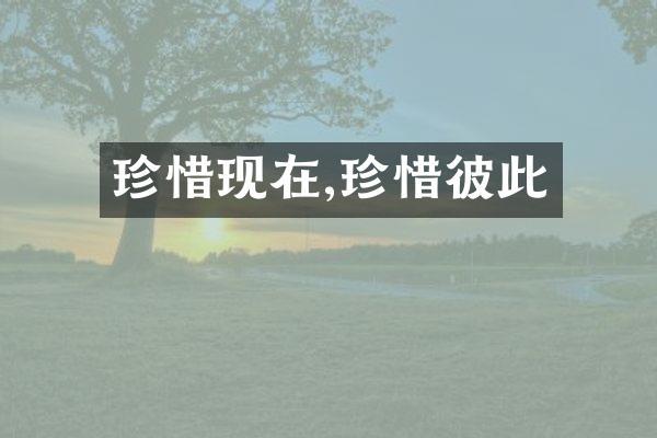 珍惜现在,珍惜彼此