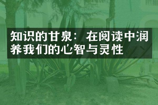 知识的甘泉：在阅读中润养我们的心智与灵性