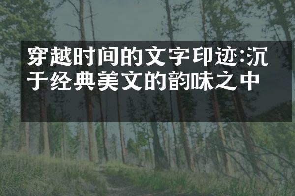 穿越时间的文字印迹:沉浸于经典美文的韵味之中。