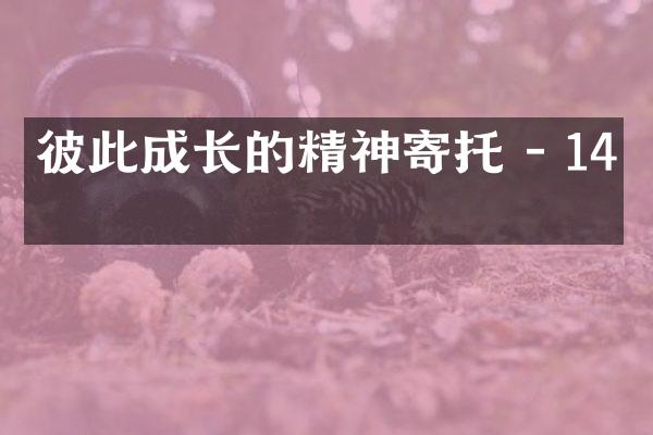 彼此成长的精神寄托 - 14字