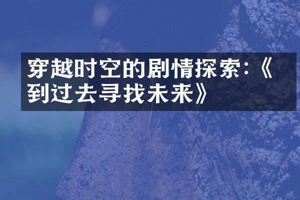 穿越时空的剧情探索:《回到过去寻找未来》