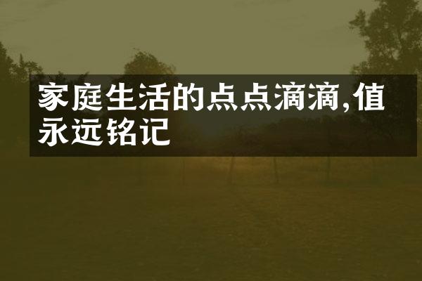 家庭生活的点点滴滴,值得永远铭记