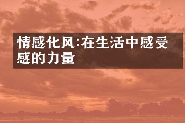 情感化风:在生活中感受情感的力量