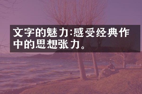 文字的魅力:感受经典作品中的思想张力。