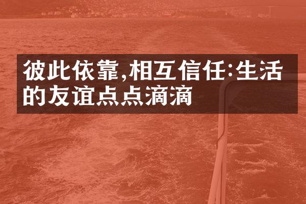 彼此依靠,相互信任:生活中的友谊点点滴滴