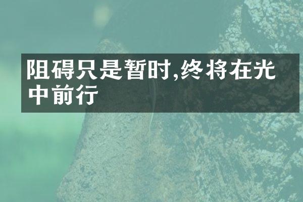 阻碍只是暂时,终将在光明中前行