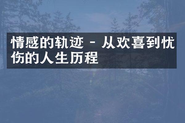 情感的轨迹 - 从欢喜到忧伤的人生