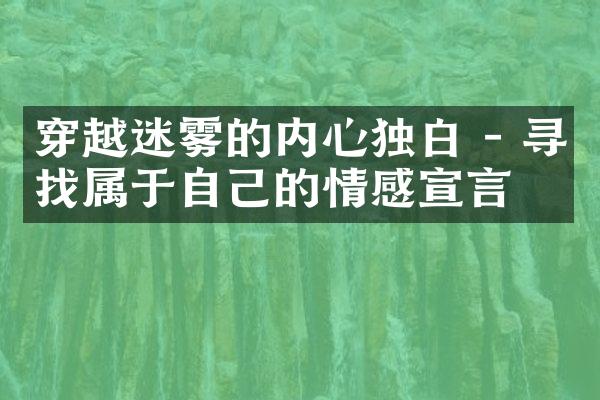 穿越迷雾的内心独白 - 寻找属于自己的情感宣言