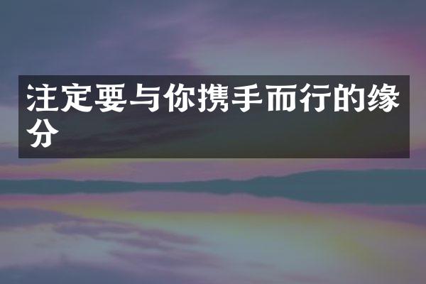注定要与你携手而行的缘分