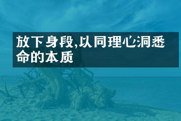 放下身段,以同理心洞悉生命的本质