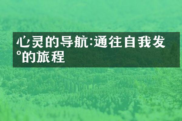 心灵的导航:通往自我发现的旅程