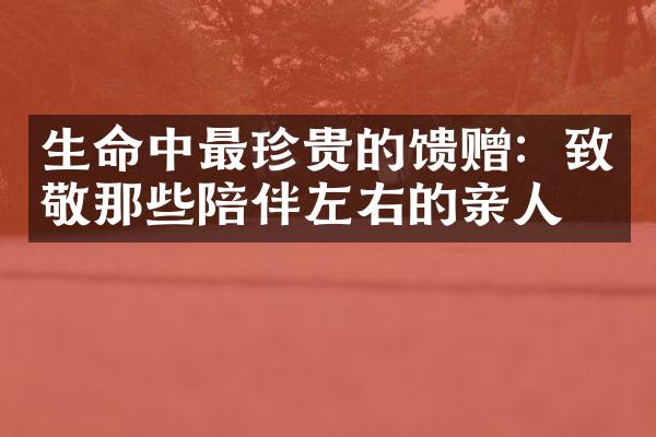 生命中最珍贵的馈赠：致敬那些陪伴左右的亲人