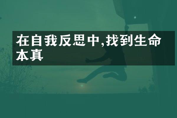 在自我反思中,找到生命的本真