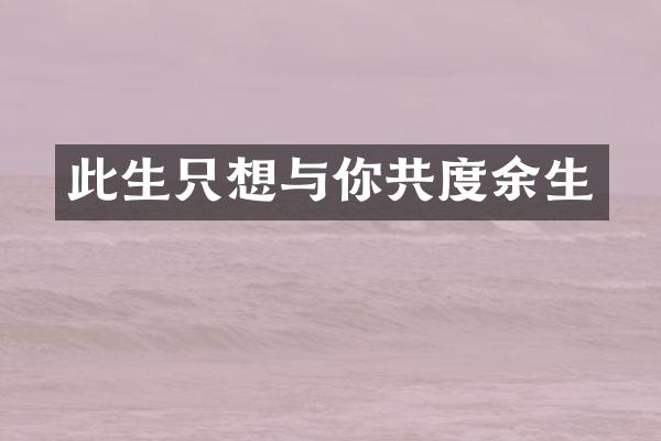 此生只想与你共度余生