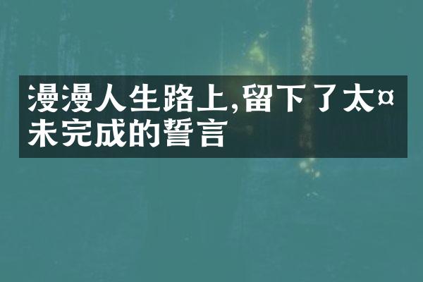 漫漫人生路上,留下了太多未完成的誓言