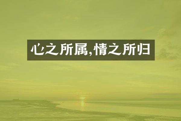心之所属,情之所归