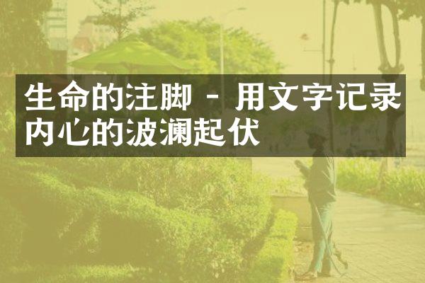 生命的注脚 - 用文字记录内心的波澜起伏
