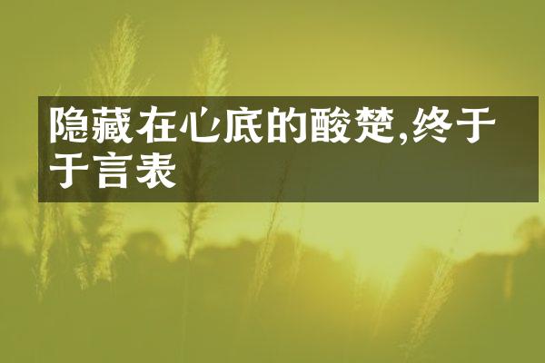 隐藏在心底的酸楚,终于溢于言表