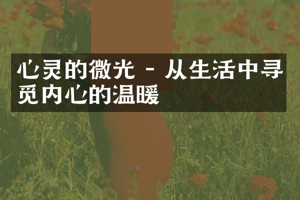 心灵的微光 - 从生活中寻觅内心的温暖