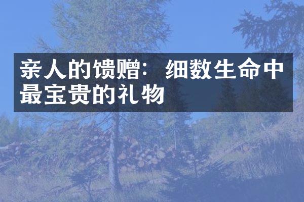 亲人的馈赠：细数生命中最宝贵的礼物