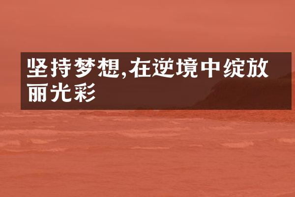 坚持梦想,在逆境中绽放绚丽光彩