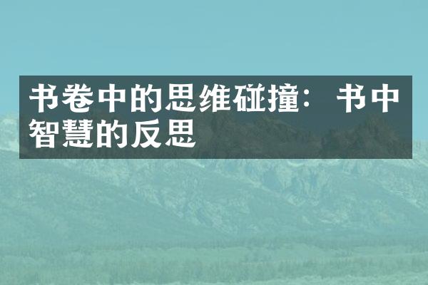 书卷中的思维碰撞：书中智慧的反思