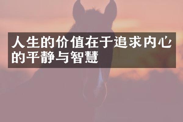 人生的价值在于追求内心的平静与智慧