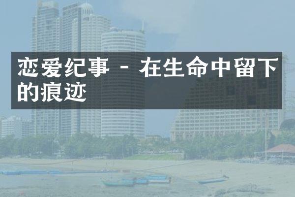 恋爱纪事 - 在生命中留下的痕迹