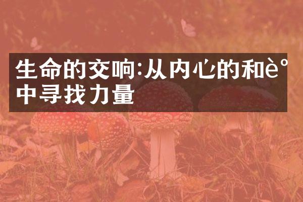 生命的交响:从内心的和谐中寻找力量