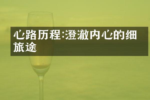 心路:澄澈内心的细微旅途