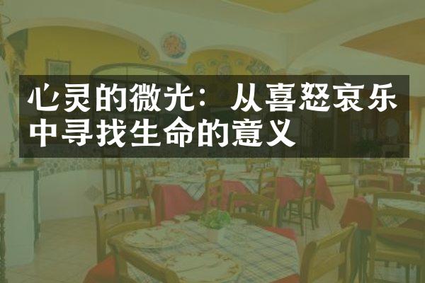 心灵的微光：从喜怒哀乐中寻找生命的意义